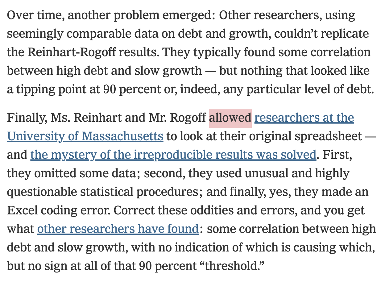 Paul Krugman on Excel and reproducibility