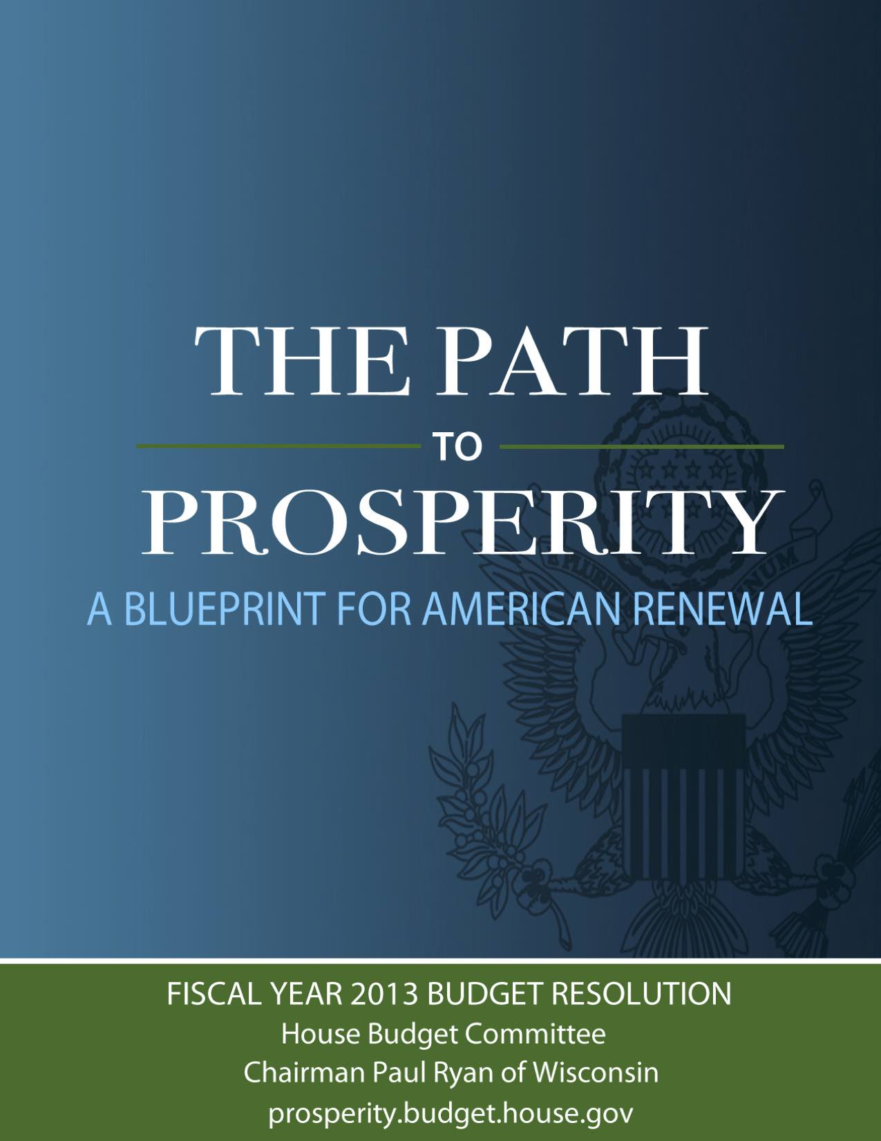 The Path to Prosperity 2013 house budget