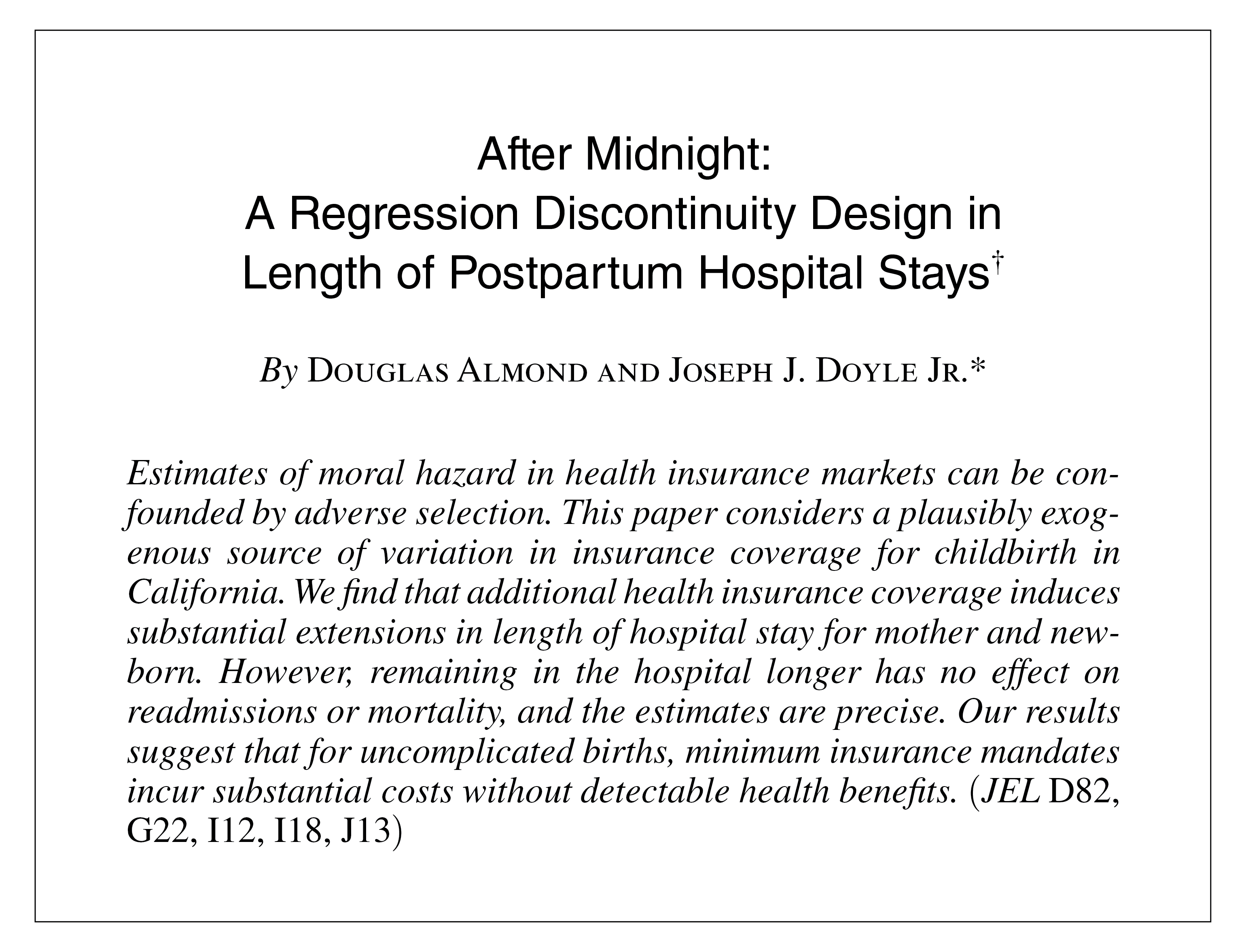 Hospital stays title